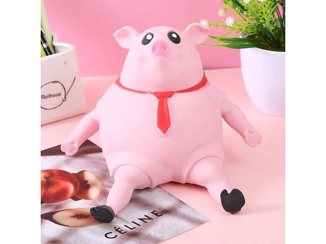 Іграшка-антистрес-квіш ВЕЛИКИЙ Рожева свиня Pink Pig BIG 50 см - Фото 1
