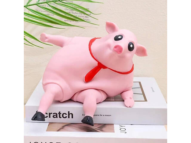 Іграшка-антистрес-квіш ВЕЛИКИЙ Рожева свиня Pink Pig BIG 50 см - Фото 4