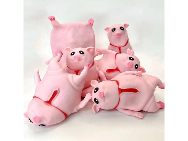 Іграшка-антистрес-квіш ВЕЛИКИЙ Рожева свиня Pink Pig BIG 50 см - Фото 3
