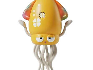 Іграшка дитяча інтерактивна музична Танцюючий восьминіг-кальмар на акумуляторі Жовтий