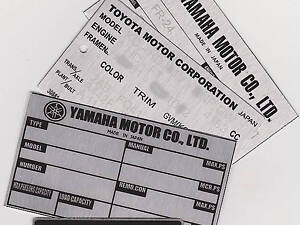 Інформаційні Таблички, Номерна частина VIN код, Номерні наклейки на будь-яку марку Автомобіля.