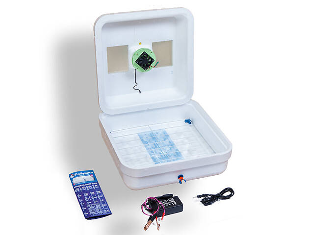 Інкубатор для яєць з механічним переворотом Рябушка Smart 70 12в Турбо з живленням 2в1 від 12В та 220В - Фото 2