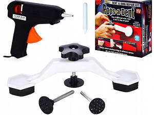 Інструмент для видалення вм'ятин на авто Clefers Pops-a-Den- Рихтування своїми руками - Клей, Пістолет, Присоска в комплекті