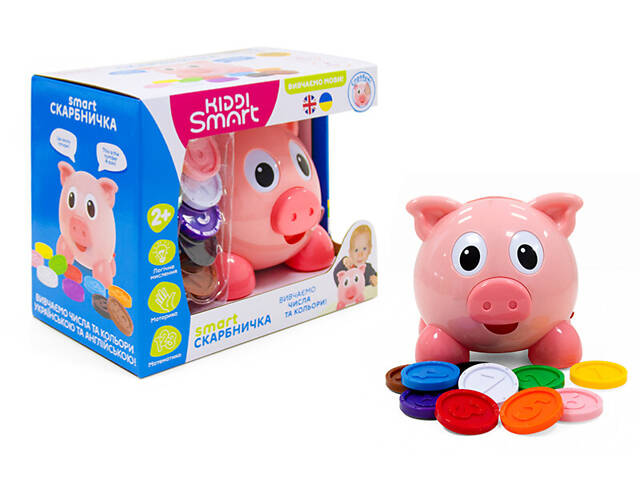 Інтерактивна навчальна іграшка Kiddi Smart Smart-Скарбничка українська та англійська мова - Фото 1