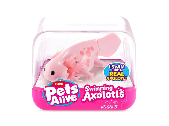 Інтерактивна іграшка Аксолотль Pets & Robo Alive 9556A 9 см Рожевий - Фото 1