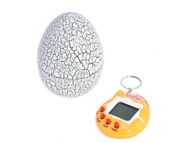 Інтерактивна іграшка UFT електронний вихованець Тамагочі в Яйці Динозавра Eggshell Game White (EggWhite) - Фото 1