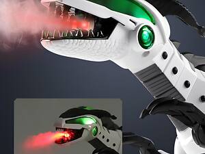 Інтерактивний механічний динозавр Птерозавр RESTEQ — 46 см, світло, звук, пара, рух крил, голови та хвоста.