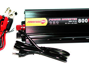 Інвертор PowerOne 800W із зарядкою 12V220V Перетворювач
