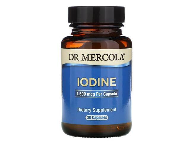 Йод, Iodine, Dr. Mercola, 1,5 мг, 30 капсул Йод, Iodine, Dr. Mercola, 1,5 мг, 30 капсул