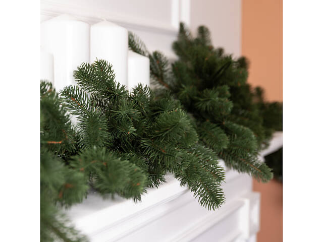 Штучна гірлянда Хвоя 2 м зелена, новорічна гірлянда лита реалістична Преміум KOS-HVO12 - Фото 7