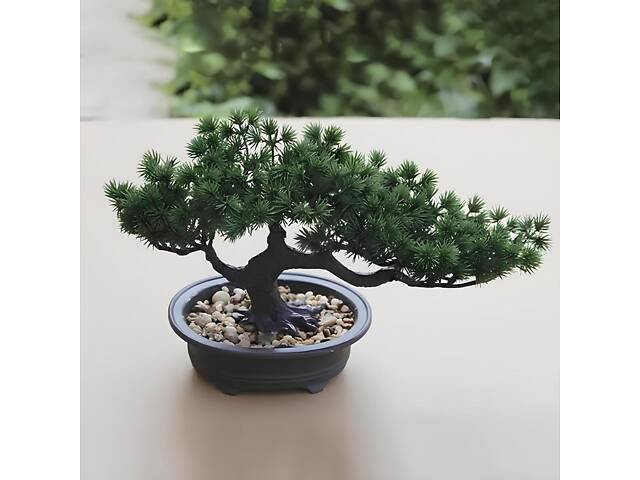 Штучна композиція Бонсай RESTEQ — декоративне дерево в горщику для інтер'єру, 20х40 см - Фото 2