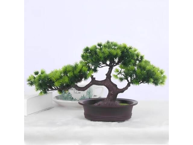 Штучна композиція Бонсай RESTEQ — декоративне дерево в горщику для інтер'єру, 20х40 см - Фото 3