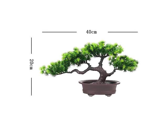 Штучна композиція Бонсай RESTEQ — декоративне дерево в горщику для інтер'єру, 20х40 см - Фото 7