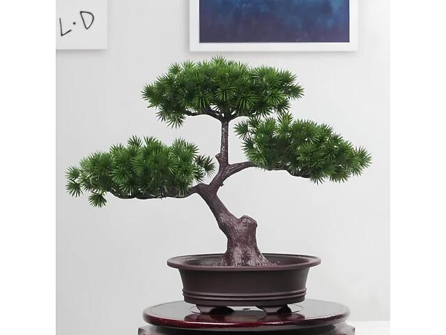 Штучний бонсай RESTEQ у горщику 25х30 см — декоративна рослина для дому, офісу та інтер'єру - Фото 1
