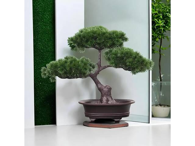 Штучний бонсай RESTEQ у горщику 25х30 см — декоративна рослина для дому, офісу та інтер'єру - Фото 4