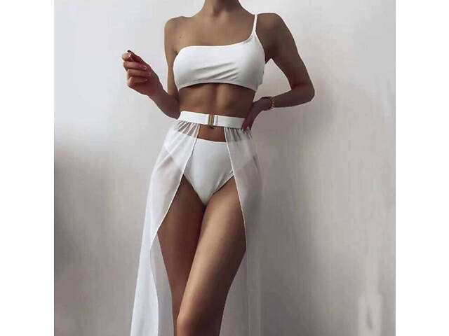 Спідниця накидка пляжна 7775 L біла - Фото 1