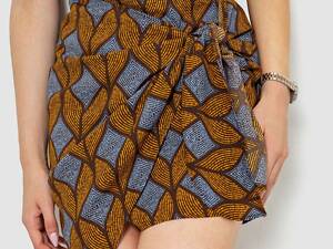 Юбка с принтом, цвет горчично-коричневый, 244R202