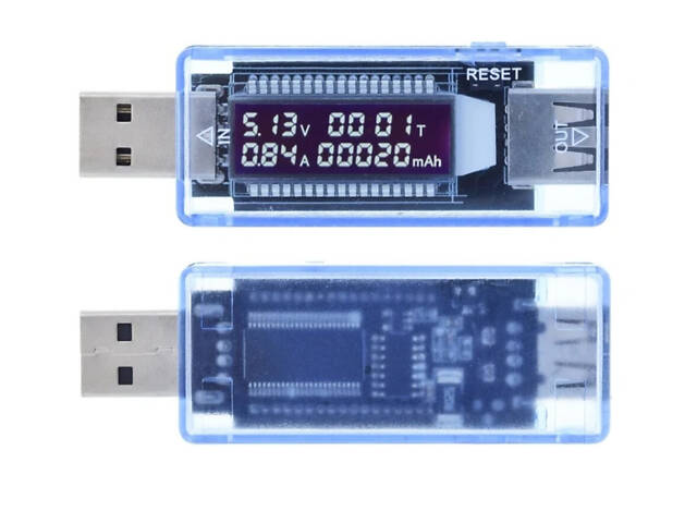 Вимірювач напруги струму, тестер ємності акумулятора, USB вимірювач напруги струму зарядного пристрою - Фото 2