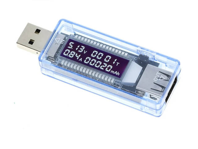 Вимірювач напруги струму, тестер ємності акумулятора, USB вимірювач напруги струму зарядного пристрою - Фото 3