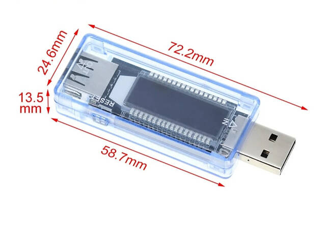 Вимірювач напруги струму, тестер ємності акумулятора, USB вимірювач напруги струму зарядного пристрою - Фото 5