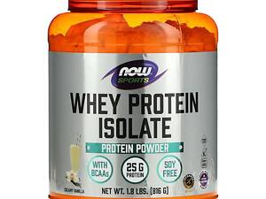 Ізолят сироваткового протеїну, Whey Protein Isolate, Now Foods, Sports, вершково-ванільний, 816 г