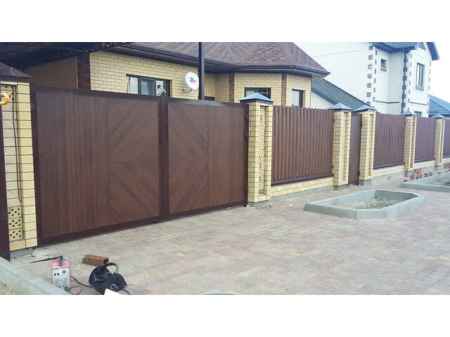 Заборы кованые, сварные, из профлиста. Навес. Ворота. - Фото 2