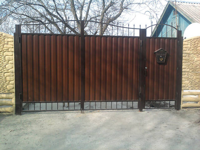 Заборы кованые, сварные, из профлиста. Навес. Ворота. - Фото 11