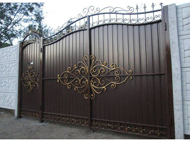 Заборы кованые, сварные, из профлиста. Навес. Ворота. - Фото 17