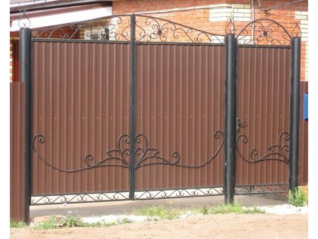 Заборы кованые, сварные, из профлиста. Навес. Ворота. - Фото 24