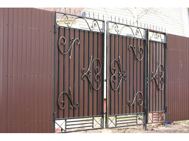 Заборы кованые, сварные, из профлиста. Навес. Ворота. - Фото 31