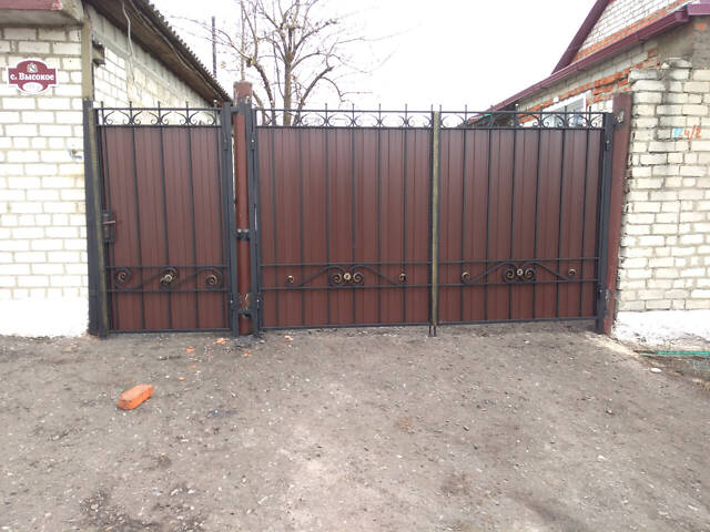 Заборы кованые, сварные, из профлиста. Навес. Ворота. - Фото 40
