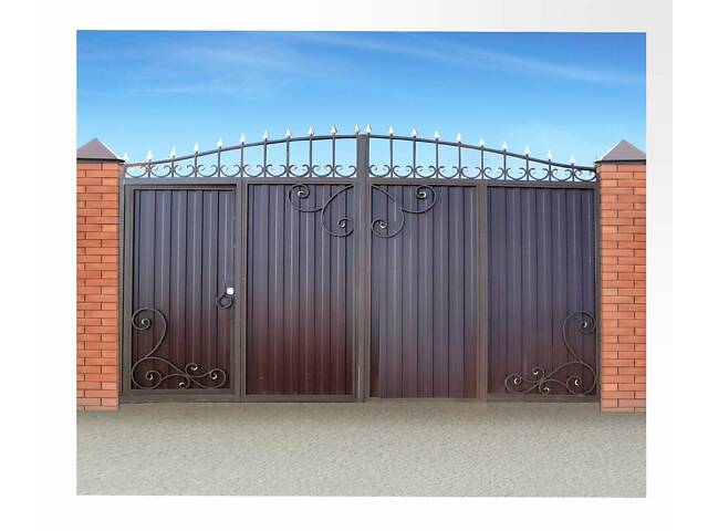 Заборы кованые, сварные, из профлиста. Навес. Ворота. - Фото 45