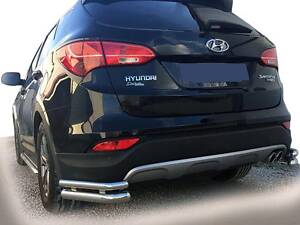 Задние углы AK-003-Double (нерж.) для Hyundai Santa Fe 3 2012-2018 гг