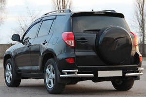 Задние уголки AK003-double (2 шт., нерж) для Toyota Rav 4 2006-2013 гг