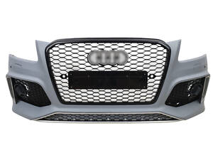 Передний бампер (в стиле RSQ5 V3) на Audi Q5 8R 2012-2016 года.