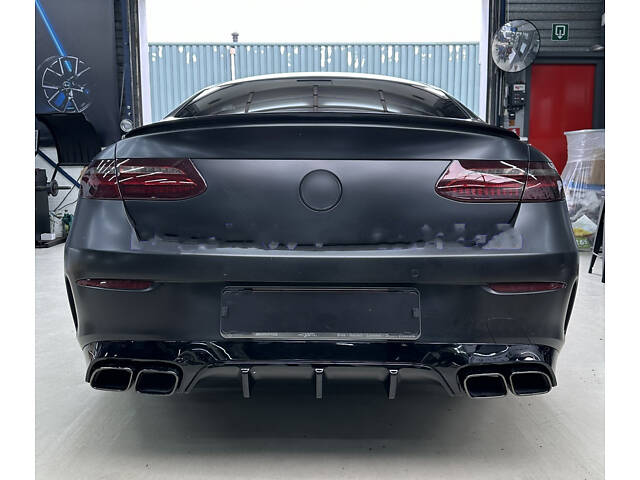 Задний диффузор Black с насадками Black (Дизайн AMG63) для Mercedes E-class coupe C238 2016-2024 гг - Фото 1
