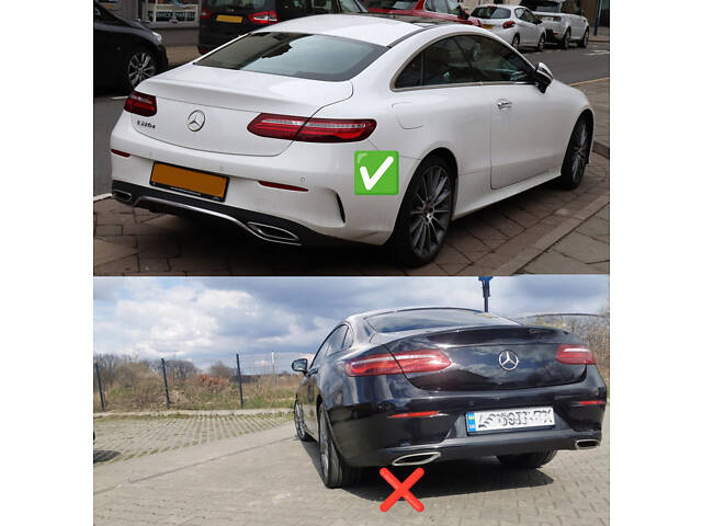 Задний диффузор Black с насадками Black (Дизайн AMG63) для Mercedes E-class coupe C238 2016-2024 гг - Фото 3