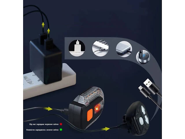 Задній габаритний вело ліхтар із поворотами FY-1825 'STOP' (yellow), дистанційний пульт - Фото 9