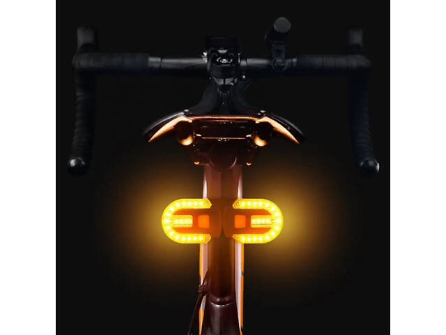 Задній габаритний вело ліхтар із поворотами FY-1825 'STOP' (yellow), дистанційний пульт - Фото 10