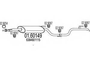 Задня частина вихлопної системи MTS 0160149 на MERCEDES-BENZ VITO автобус (638)