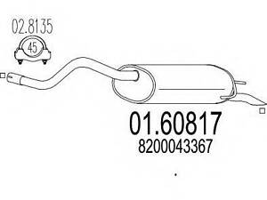 Задняя часть выхлопной системы MTS 0160817 RENAULT SYMBOL I (LB0/1/2_)