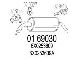 Задня частина вихлопної системи MTS 0169030 на SEAT AROSA (6H)