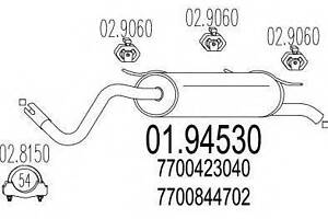 Задняя часть выхлопной системы MTS 0194530 RENAULT MEGANE I (BA0/1_)