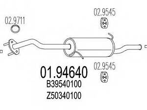 Задня частина вихлопної системи MTS 0194640 на MAZDA ETUDE V (BA)