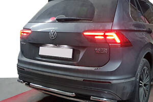 Задняя защита AK001-2 (нерж) для Volkswagen Tiguan 2016-2024