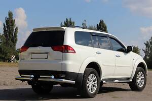 Задняя защита AK003-Special (2 шт, нерж) для Mitsubishi Pajero Sport 2008-2015 гг