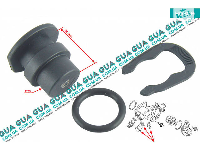 Заглушка / пробка корпуса термостата / фланца системы охлаждения ( cтопор, прокладка ) 1114550310 VW / ВОЛЬКС ВАГЕН LT2