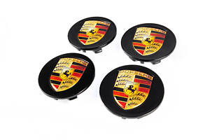 Заглушки в диски 76/71мм черные (4 шт) для Тюнинг Porsche