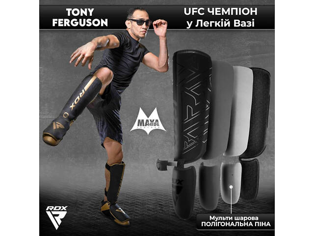 Захист гомілки та стопи RDX F6 KARA Shin Instep Guards Black XL - Фото 11