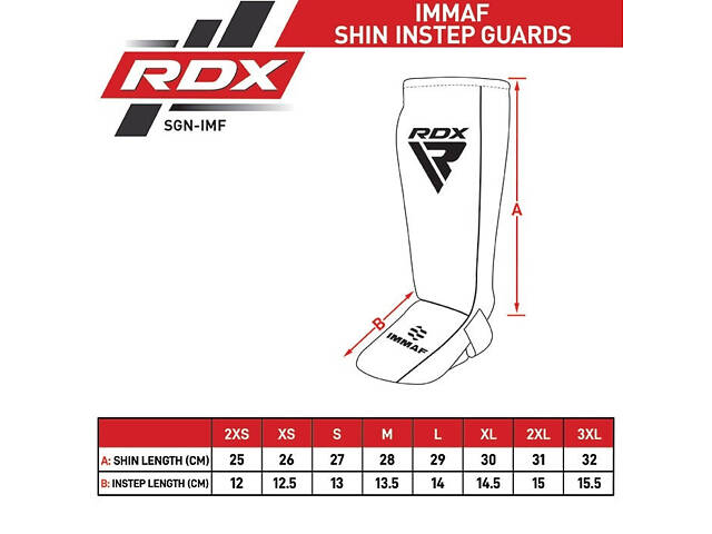Защита для голеней и стоп RDX NEOPRENE SHIN INSTEP IMMAF-1-RED-S - Фото 8